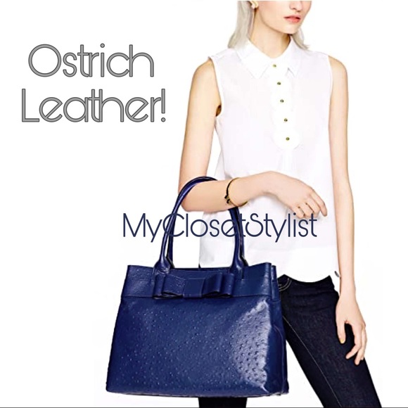 kate spade Handbags - Kate Spade XL Ostrich Leather LARGE Tote Bag Purse